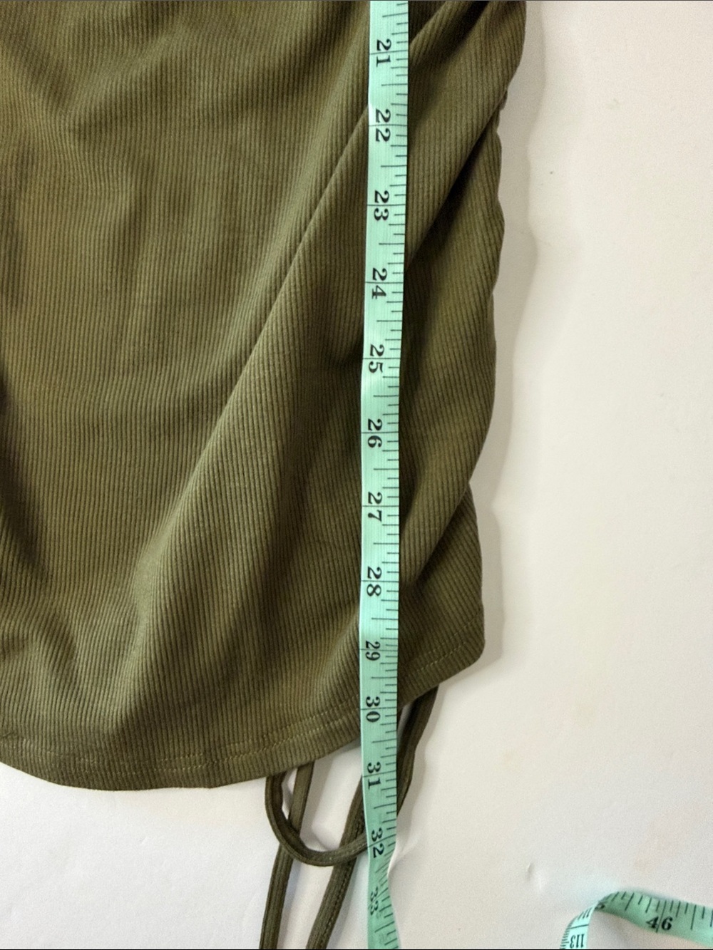Steve Madden Olive Long-Sleeve Ribbed Drawstring Dress Women’s size M - Picture 9 of 9